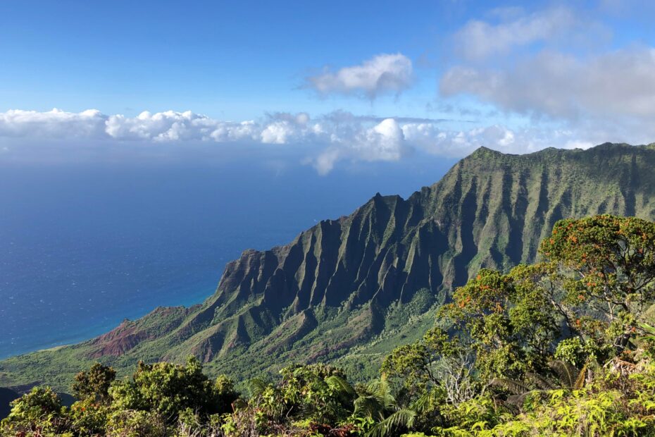View of Kalalau from kauai camper van