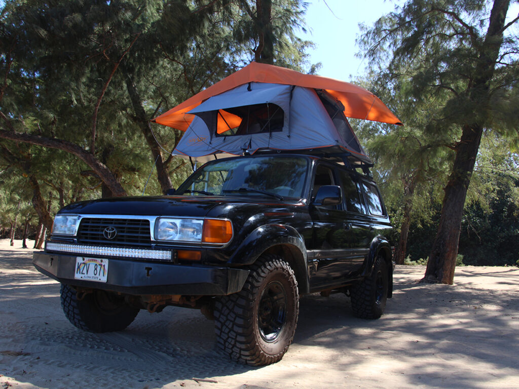 Camping with Rooftop tent anahola kauai